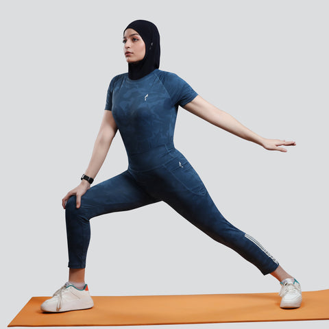Women's Camo Workout Pants, High-Waisted Stretchable Yoga Leggings - Green