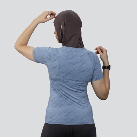 Women's Flex Fit Breathable Activewear T-Shirt - Ice Blue