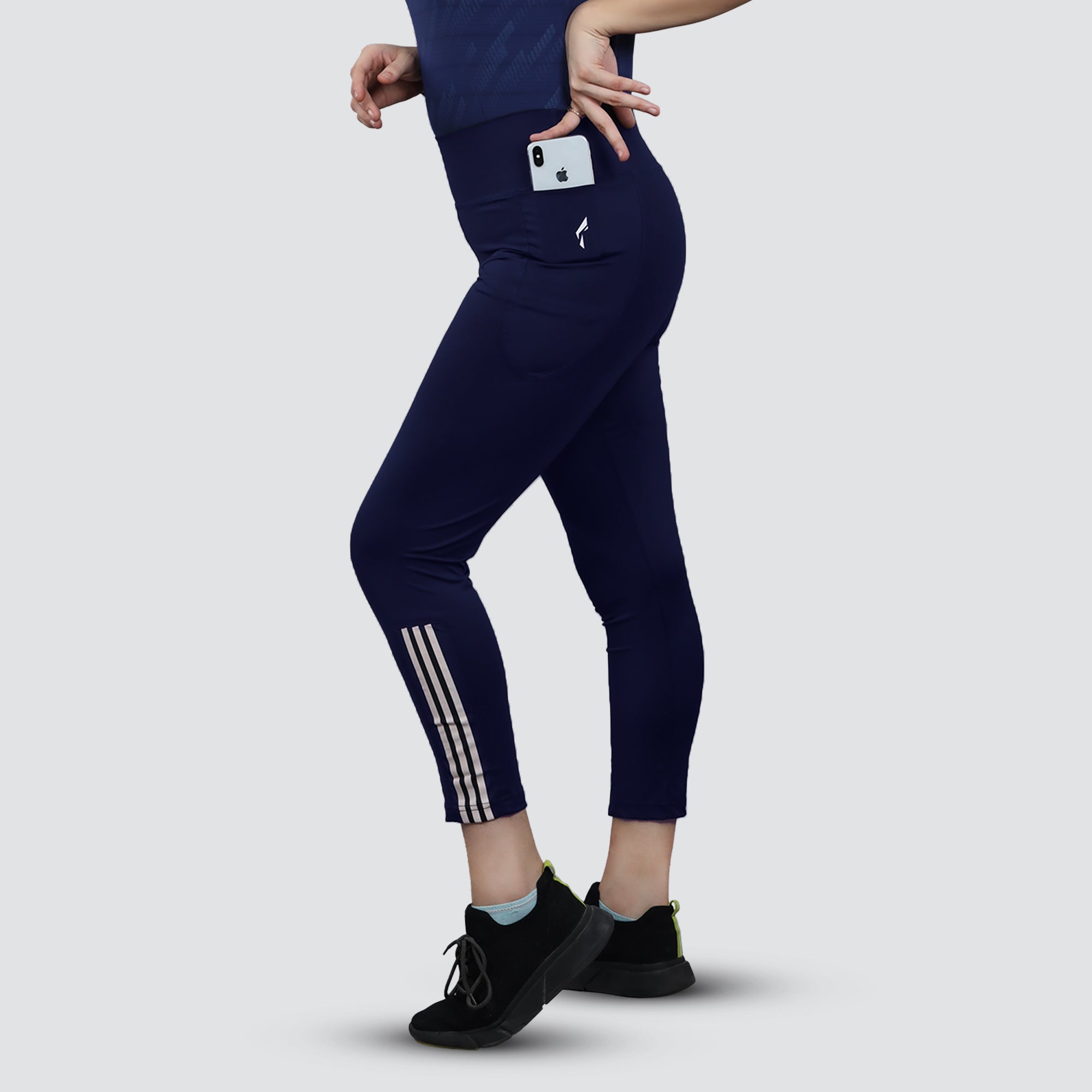 بنطال يوغا رياضي، للركض و للتمارين الرياضية  للنساء - أزرق داكن