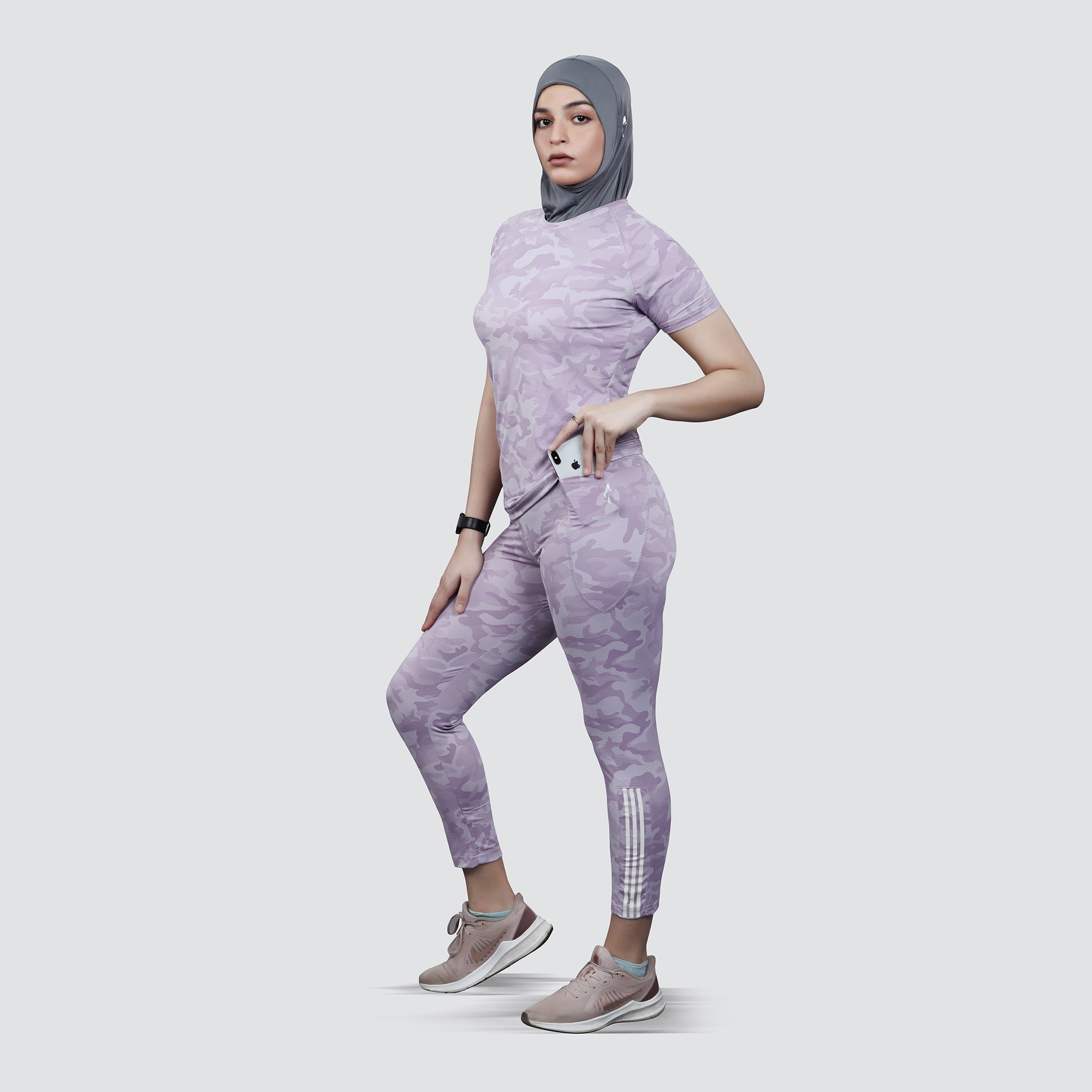 Women’s Camo Activewear Tracksuit- Purple
