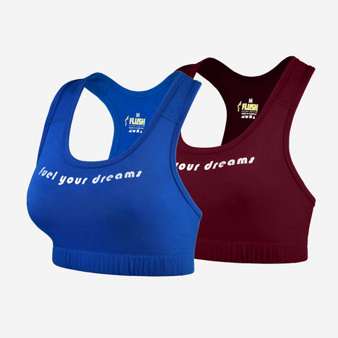 Women's Seamless Sports Bra, Support for Yoga Gym - Pack of 2