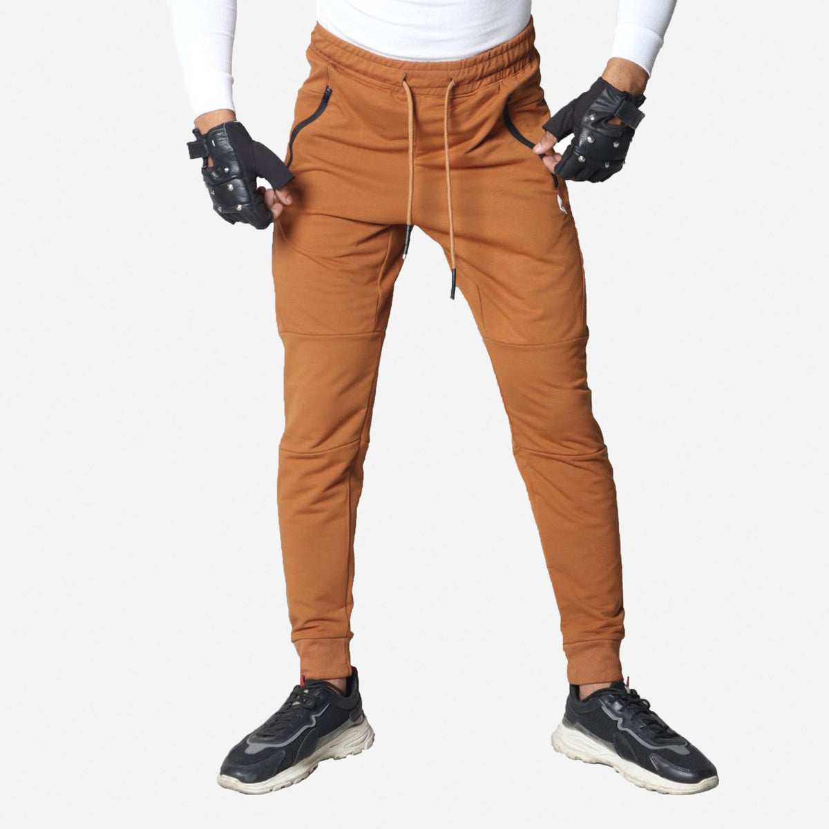 French Terry Trousers For Sports Casual Fitness Jogging - Caramel